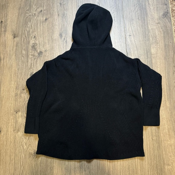 Victoria's Secret Black Knit Hooded Cardigan Open Front Women's O/S Size S - Picture 6 of 6